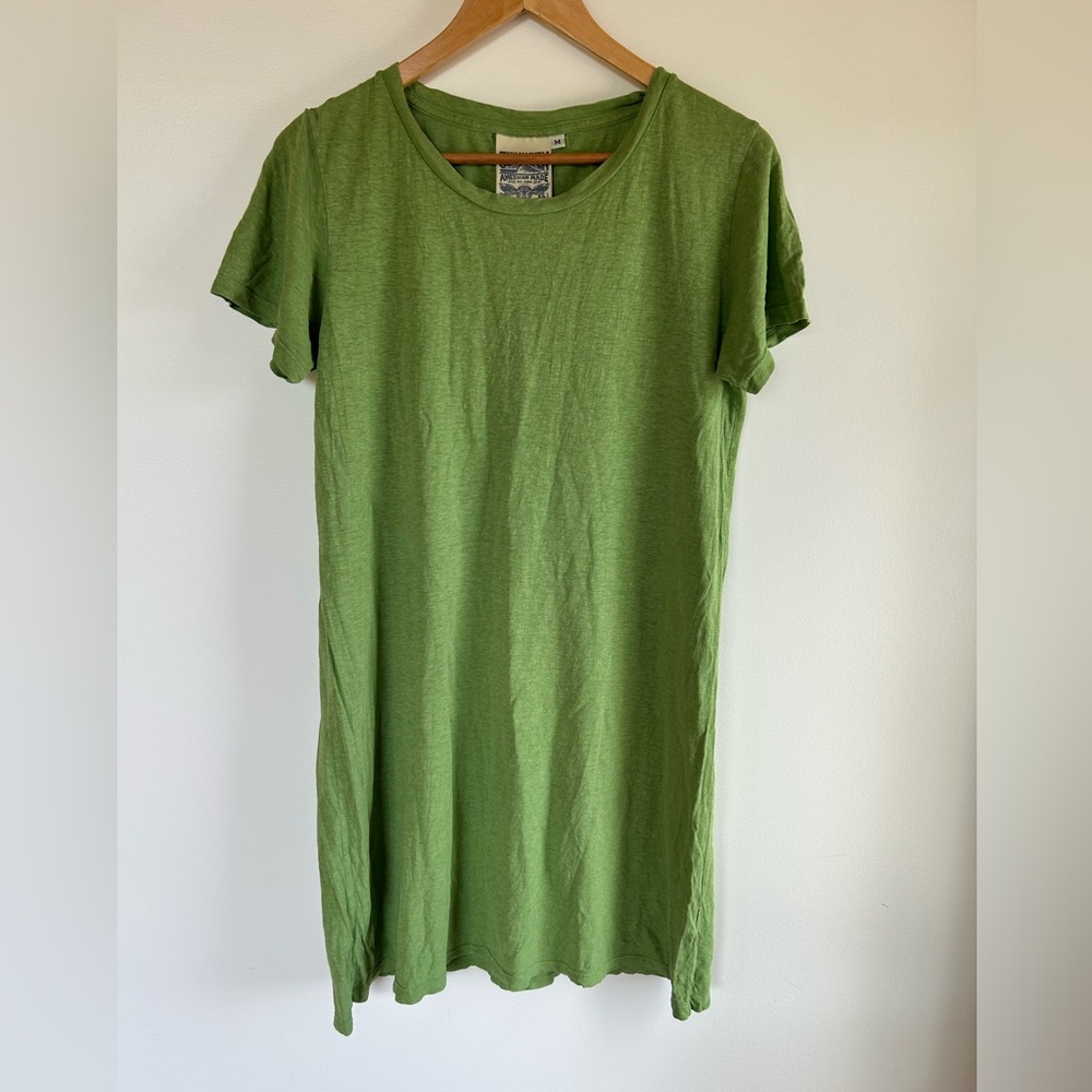 Jungmaven Mazama Dark Matcha Summer T-shirt Dress, Hemp-Organic Cotton